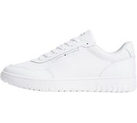 Sneaker TOMMY HILFIGER "TH BASKET CORE LEATHER", Herren, Gr. 45, weiß, Leder, Lederimitat, Schuhe Sneaker, Halbschuh, Schnürer mit Perforation am gepolsterten Schaftrand (31379341-45) weiß