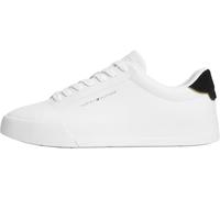 Tommy Hilfiger Sneaker aus Leder-Textil-Mix mit Label-Schriftzug in Weiss, Größe 46