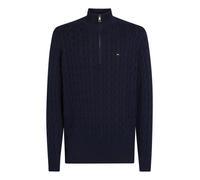 Tommy Hilfiger Herren Troyer aus Bio-Baumwolle CLASSIC COTTON CABLE ZIP MOCK, marine, Gr. XL