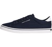 Sneaker TOMMY HILFIGER "VULC CORE LONG LACE", Herren, Gr. 41, dunkelblau, Baumwolle, unifarben mit Farbeinsatz, Schuhe Sneaker, Freizeitschuh, Halbschuh, Schnürschuh mit Kontrastbesatz an der Ferse (3