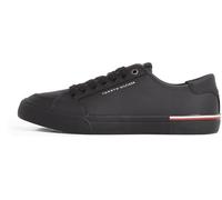 Tommy Hilfiger Herren Vulcanized Sneaker Core Corporate Leather Low Top, Schwarz (Black), 43