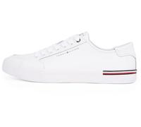 Tommy Hilfiger Herren Vulcanized Sneaker Core Corporate Leather Low Top, Weiß (White), 46