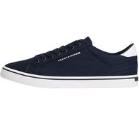 Sneaker TOMMY HILFIGER "VULC CORE LONG LACE", Herren, Gr. 44, dunkelblau, Baumwolle, unifarben mit Farbeinsatz, Schuhe Sneaker, Freizeitschuh, Halbschuh, Schnürschuh mit Kontrastbesatz an der Ferse (3