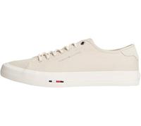 Sneaker TOMMY HILFIGER "TH HI VULC STREET CANVAS", Herren, Gr. 42, beige, Textil, unifarben, Schuhe, Freizeitschuh, Halbschuh, Schnürschuh mit Logoflag im Plateau (55901260-42) beige