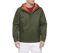 Tommy Hilfiger Herren Men's Lightweight Breathable Waterproof Hooded Rain Jacket Regenmantel, Oliv/Blatt für Mich (Leaf It to Me), XL
