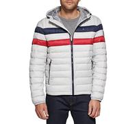 Tommy Hilfiger Herren Water Resistant Ultra Loft Filled Hooded Puffer Jacket Daunenalternativer Mantel, Ice Combo, L