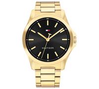 Quarzuhr TOMMY HILFIGER "BRUCE", goldfarben, schwarz, Armbanduhren, Herren, Armbanduhr, Herrenuhr, Edelstahlarmband, analog (66975910-0) goldfarben, schwarz