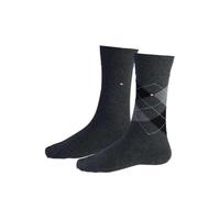 Tommy Hilfiger Herrensocken Doppelpack Rautenmuster grau/schwarz Größe 39-42