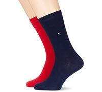 TOMMY HILFIGER Herrensocken Doppelpack rot/dunkelblau Größe 39-42