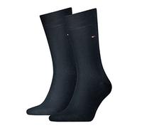 TOMMY HILFIGER Herrensocken Doppelpack Uni/Ringel dunkelblau Größe 39-42