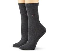 Tommy Hilfiger Herrensocken Doppelpack Uni/Ringel Graubraun