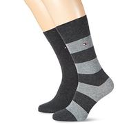 Socken TOMMY HILFIGER "TH MEN RUGBY SOCK 2P", Herren, Gr. 39-42, anthrazit, Baumwollmischung, normal, Socken Socken, mit Rippenstrickbündchen, atmungsaktiv (56090167-39) anthrazit