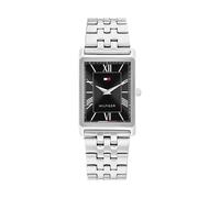 Quarzuhr TOMMY HILFIGER "Ben", silberfarben, schwarz, Armbanduhren, Herren, Quarzuhr, Armbanduhr, Herrenuhr, Edelstahlarmband, analog (50971732-0) silberfarben, schwarz