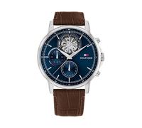 Tommy Hilfiger Multi Zifferblatt Quarz Uhr für Herren mit Dunkel-Braunes Lederarmband - 1710629