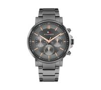 Multifunktionsuhr TOMMY HILFIGER "TYSON", grau, Armbanduhren, Herren, Quarzuhr, Armbanduhr, Herrenuhr, Edelstahlarmband, analog, Tag (62199058-0) grau