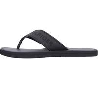Zehentrenner TOMMY HILFIGER "HILFIGER LEATHER BEACH SANDAL", Herren, Gr. 41, schwarz, Textil, Schuhe Zehentrenner, Sommerschuh, Flat mit modischer Logostickerei (79478346-41) schwarz