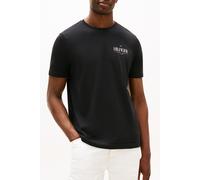 Tommy Hilfiger Herren T-Shirt Kurzarm Stack Tee Regular Fit, Schwarz (Black), M