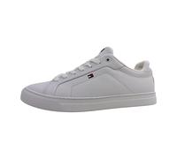 Tommy Hilfiger Herren Court Sneaker Icon Flag Essential aus Leder, Weiß (White), 40