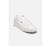 Tommy Hilfiger Herren Court Sneaker Icon Flag Essential aus Leder, Weiß (White), 40