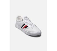 Tommy Hilfiger Herren Cupsole Sneaker Icon Court Stripes aus Leder, Weiß (White), 46