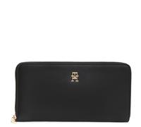Geldbörse TOMMY HILFIGER "TH ICON LRG ZA", Damen, schwarz, Lederimitat, Kleinlederwaren, Damen Geldbeutel, Portemonnaie mit TH-Logoschriftzug (49142756-0) schwarz
