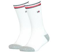 TOMMY HILFIGER Kinder Socken, 2er Pack - ICONIC SPORTS, Frottee-Sohle, 27-42 Weiß 27-30