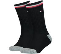 TOMMY HILFIGER Kinder Socken, 2er Pack - ICONIC SPORTS, Frottee-Sohle, 27-42 Schwarz 35-38