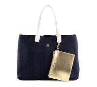 Tommy Hilfiger Iconic Tommy Tote Knitted AW0AW14765 Damen-Handtasche, Blau (Space Blue), OS, blau (Space Blue), Einheitsgröße