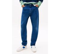 Gerade Jeans TOMMY JEANS "Isaac Relaxed Tapered", Herren, Gr. 32, Länge 32, blau (denim schwarz), Denim/Jeans, Obermaterial: 99% Baumwolle, 1% Elasthan, casual, regular fit lang, Jeans, Mit Gürtelschl