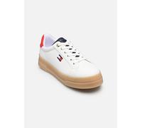 Sneaker TOMMY HILFIGER, Damen, Gr. 38, weiß, blau, rot, Synthetik, Textil, Schuhe Sneaker, Retro Sneaker, Schnürschuh, Halbschuh mit Plateausohle (62069005-38) weiß, blau, rot