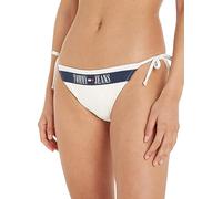 Tommy Hilfiger Jeans Damen Bikinihose Seitliche Schnürung Sport, Beige (Ancient White), S