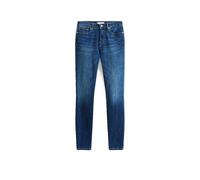 High-waist-Jeans TOMMY HILFIGER "DNM FLO WIDE LEG HW", Damen, Gr. 31, Länge 32, blau (mid blau), Denim/Jeans, Obermaterial: 100% Baumwolle, unifarben, casual, weit, Jeans (43507164-31) mid blau