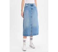 Jeansrock TOMMY HILFIGER "DNM MIDI STRAIGHT SKIRT HW UMA", Damen, Gr. 42, uma, Denim/Jeans, Obermaterial: 100% Baumwolle, unifarben, casual, straight fit wadenlang, Röcke, in blauer Waschung (69813702