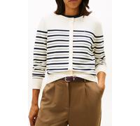 Tommy Hilfiger Damen CO Jersey FINE GG C-NK LS Cardi WW0WW42370 Cardigan Sweater, Schwarz (Calico/Dark Night Navy Multi STP), M, Schwarz (Calico/Dark Night Navy Multi STP), M