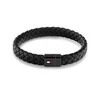 Tommy Hilfiger Lederarmband Round braided bracelet, 2790330, 2790331, blau|rot|schwarz|weiß, color=edelstahlfarben-schwarz-weiß-blau-rot