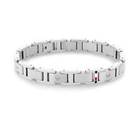 Tommy Hilfiger Jewelry Armband mit Knebelverschluss für Herren aus Edelstahl - 2790393 + Tommy Hilfiger Analog Quarzuhr für Herren mit Weisses Silikonarmband - 1791481