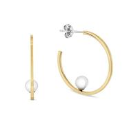 Paar Creolen TOMMY HILFIGER "SEMI-PRECIOUS BEADS, 2780964, 2780965, 2780966", gold (gelbgoldfarben, edelstahlfarben, weiß, weiß), Ohrringe, Damen, Edelstahl, mit Onyx, Lapislazuli oder Glasstein (9270