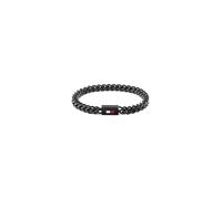 Tommy Hilfiger Jewelry Gliederarmband für Herren aus Schwarzem Edelstahl mit der Ikonischen Flagge - 2790649