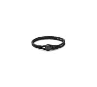 Lederarmband TOMMY HILFIGER "NAUTICAL", schwarz, grau, Armbänder, Damen, 19cm, Edelstahl Leder, Edelstahl, Leder, Lederarmband (45210243-0) schwarz, grau