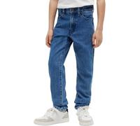 Straight-Jeans TOMMY HILFIGER, Jungen, Gr. 12 (152), N-Gr, blau (denim medium 01), Denim/Jeans, Obermaterial: 61% Baumwolle, 39% Lyocell, unifarben, straight fit lang, Jeans Straight-Jeans, Kinder bis