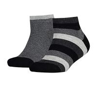 Tommy Hilfiger Jungen Füßlinge TH KIDS BASIC STRIPE QUARTER 2P 354010001, 2er Pack, Gr. 23-26, Schwarz (Black 200)