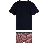 Tommy Hilfiger Jungen Geschenk-Set Boxed T-Shirt Kurzarm & Boxershorts Trunk, Mehrfarbig (Desert Sky/Flag Geo AOP), 8-10 Jahre