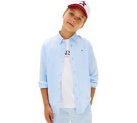 Tommy Hilfiger Jungen Hemd Linen Blend Relaxed Fit, Blau (Sweet Blue), 10 Jahre