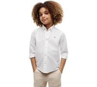 Tommy Hilfiger Jungen Hemd Oxford aus Baumwolle mit Stretch, Weiß (White), 12 Jahre