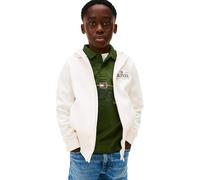 Tommy Hilfiger Jungen Hoodie mit Reißverschluss und Bauchtasche, Elfenbein (Ancient White), 3 Jahre