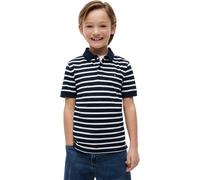 Poloshirt TOMMY HILFIGER "FLAG POLO SS", Jungen, Gr. 14 (164), blau (navy stripe), Single Jersey, Obermaterial: 100% Baumwolle, regular fit normal, Rundhals, eingesetzt abgesteppte Kante, Shirts, Kind
