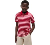 Poloshirt TOMMY HILFIGER "FLAG POLO SS", Jungen, Gr. 12 (152), rot (primary rot stripe), Single Jersey, Obermaterial: 100% Baumwolle, regular fit normal, Rundhals, eingesetzt abgesteppte Kante, Shirts