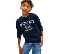 Tommy Hilfiger Jungen Sweatshirt Faded Print mit Rundhalsausschnitt, Blau (Dark Night Navy), 10 Jahre