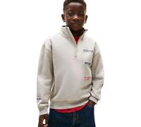 Tommy Hilfiger Jungen Sweatshirt mit Reißverschluss Multi Print mit Stehkragen, Grau (Mid Grey Heather), 16 Jahre