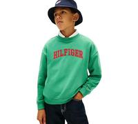 Tommy Hilfiger Jungen Sweatshirt Varsity mit Rundhalsausschnitt, Türkis (Bahama Green), 8 Jahre